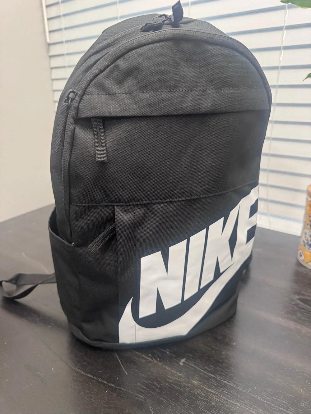 Nike Black Backpack with White Logo Panel